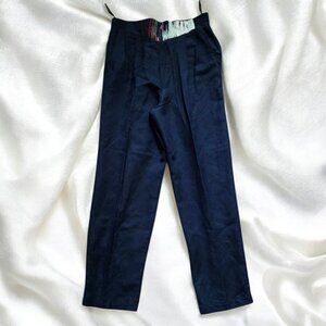 NWT VINTAGE ST. GERMAINE (LG) High Waist Linen Blend Blue Dress Slacks
